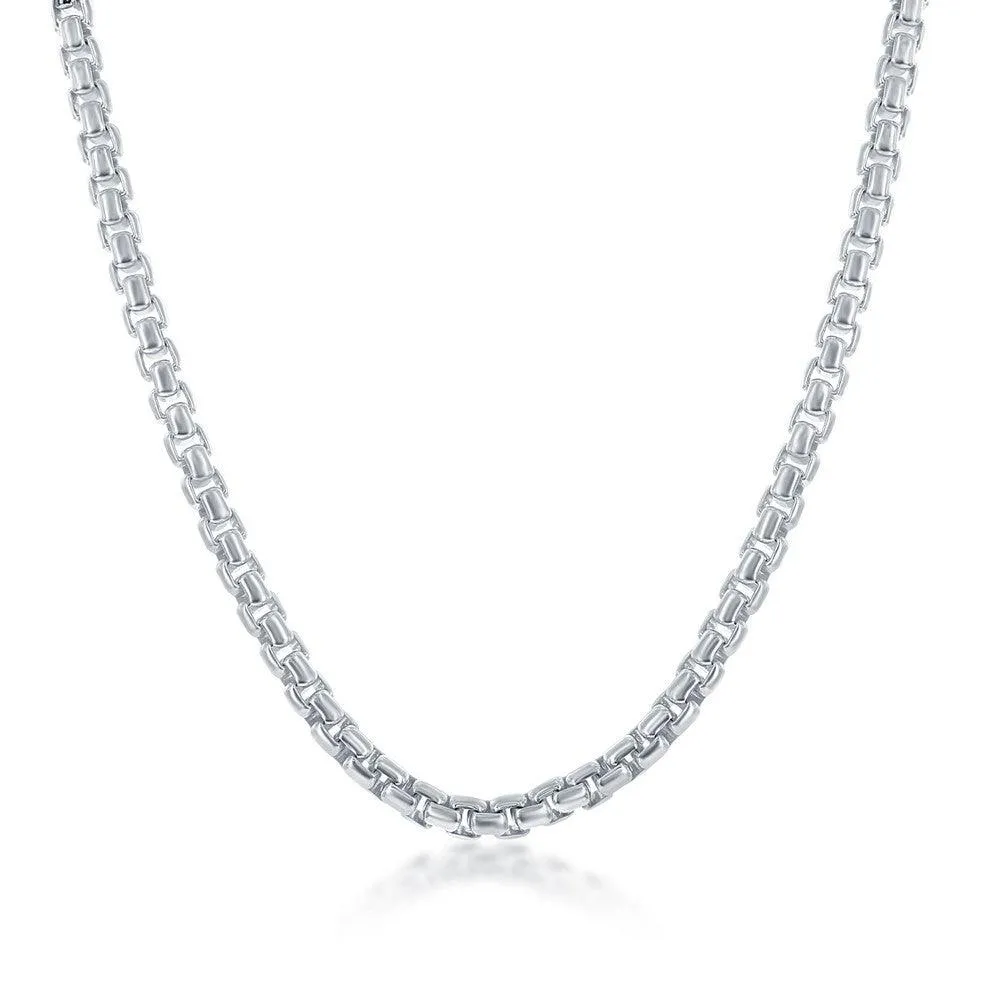 Sterling Silver 4mm Round Box Chain, 9"