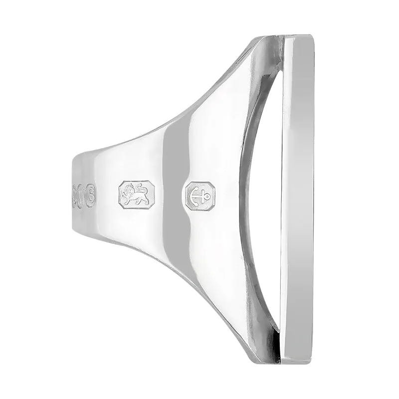 Sterling Silver Blue John Hallmark Large Square Ring