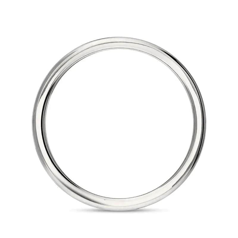 Sterling Silver Whitby Jet Queen's Jubilee Hallmark 6mm Ring D