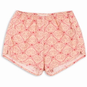 Stitch Konges Sljd Lacy Pink Ava Shorts Gots Embroidery