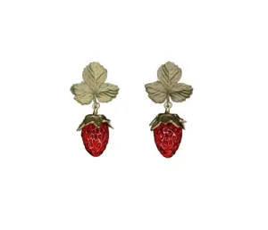 Strawberry Stud Drop Earrings