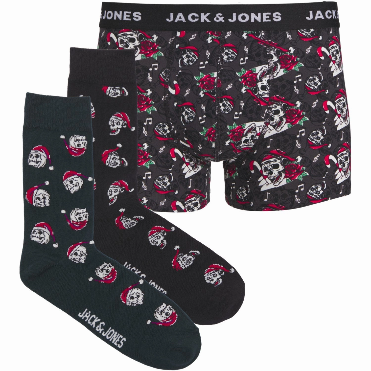 Authentic Jack & Jones Junior Black Xmas Skull Giftbox Sophisticated