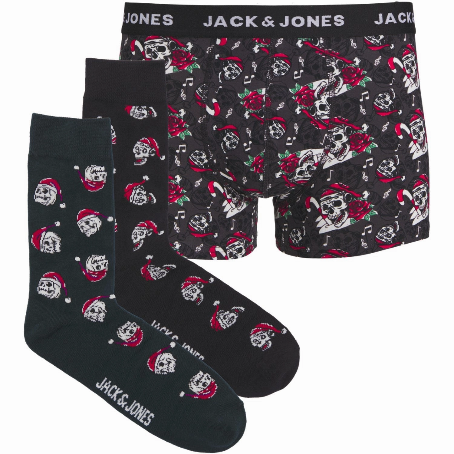 Style Jack & Jones Junior Black Xmas Skull Giftbox Excellence