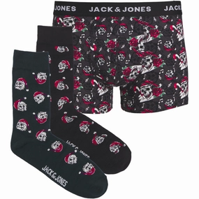 Style Jack & Jones Junior Black Xmas Skull Giftbox Excellence