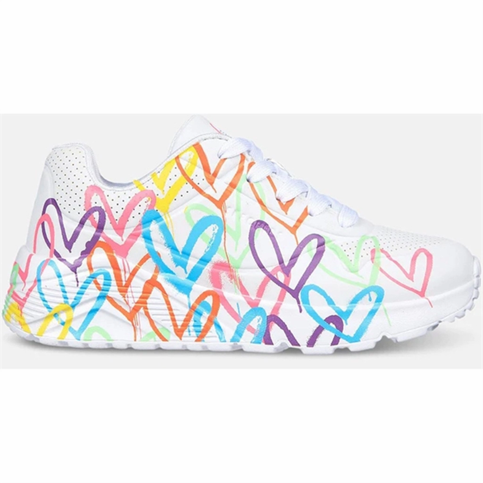 High-end Skechers Girls Uno Sneakers Lite Spread The Love White Multicolor Excellence