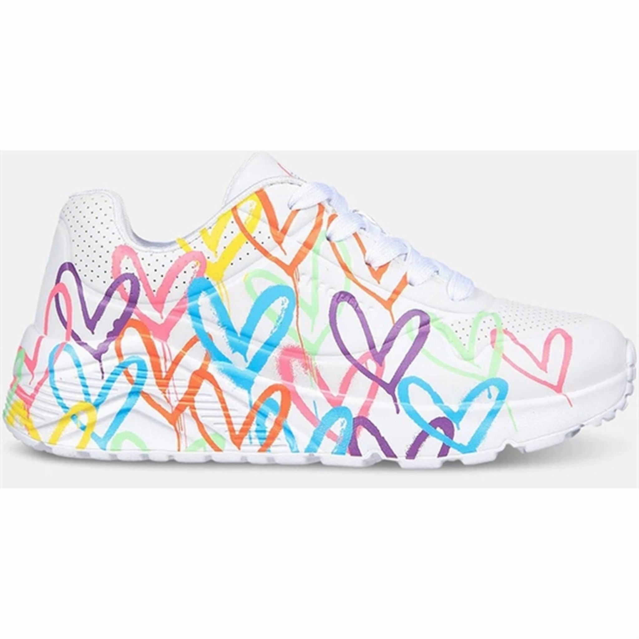 Skechers Girls Uno Sneakers Lite Spread The Love White Multicolor Quality Authentic