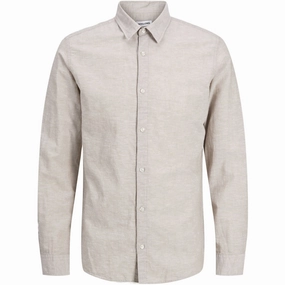 Sumptuous Jack & Jones Junior Crockery Breeze Linen Blend Shirt Sleek