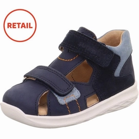 Superfit Bumblebee Sandals Blue Rubber soles Suede shoes