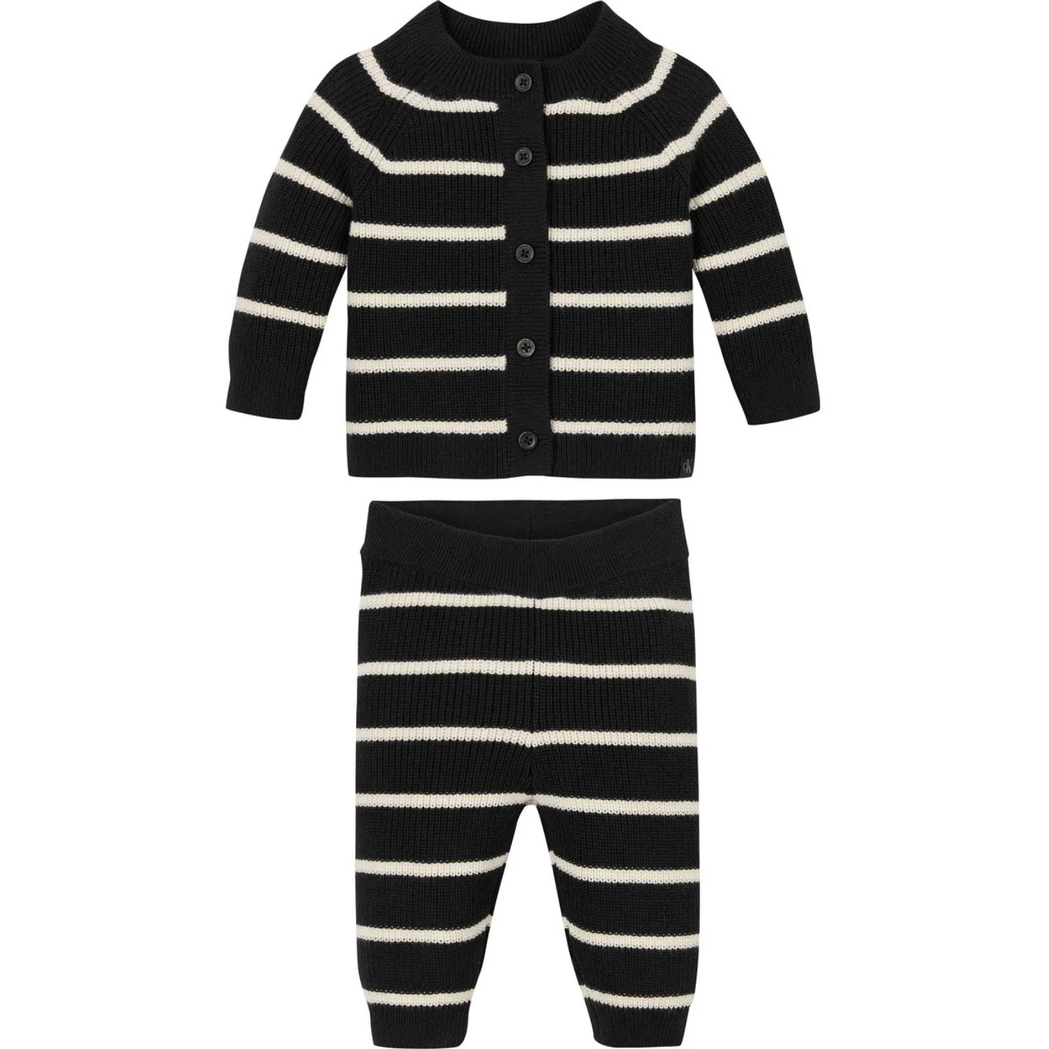 Superior Calvin Klein Ck Black/ Whitecap Gray Stripe Knitted Stripe Set Noble