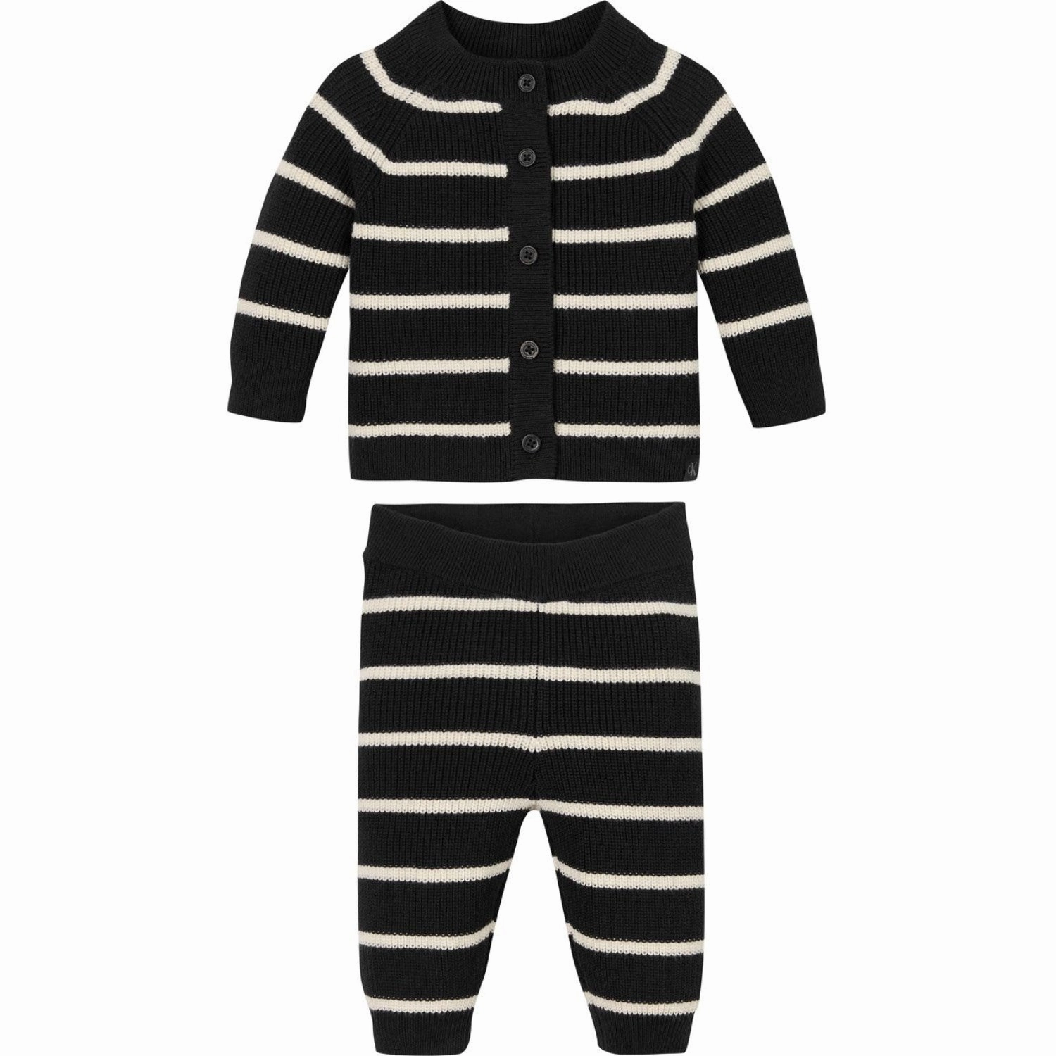 Superior Calvin Klein Ck Black/ Whitecap Gray Stripe Knitted Stripe Set Noble