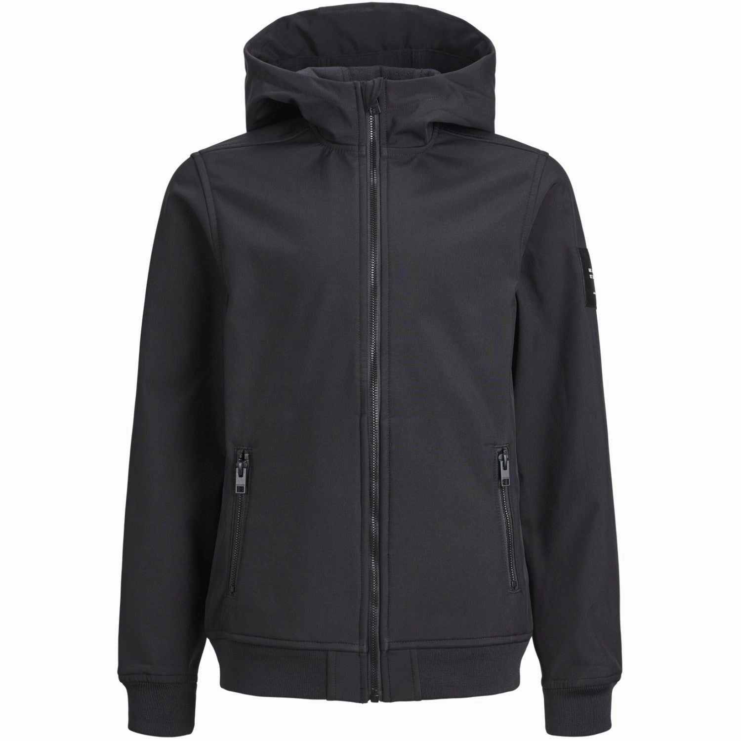 Masterpiece Jack & Jones Junior Black Basic Hooded Softshell Jacket Noos Refined