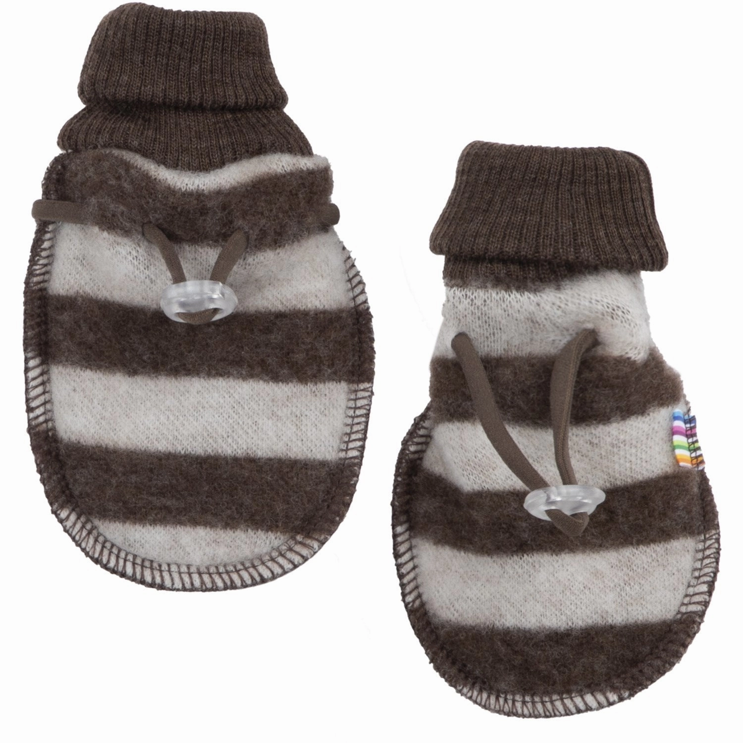 Superior Joha Wool Brown Mittens 2-layered Wool