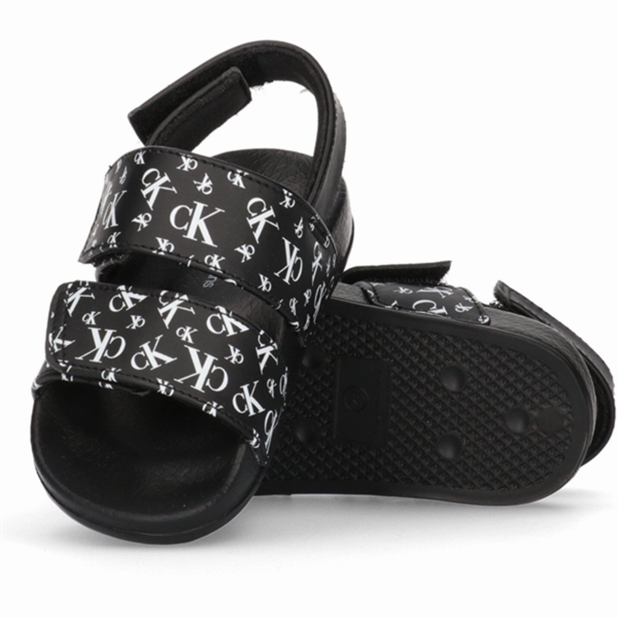 Calvin Klein Logo All Over Velcro Sandal Black Respected Exceptional