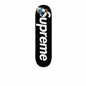 Supreme Smurfs Skateboard Deck Black Elite fashion Elegant silhouettes
