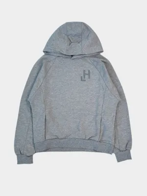 suruma. in new arrivals online shopping Felpa Grigio Melange Raglan Con Cappuccio E Logo Stampato new arrivals siyah elbise new era collection
