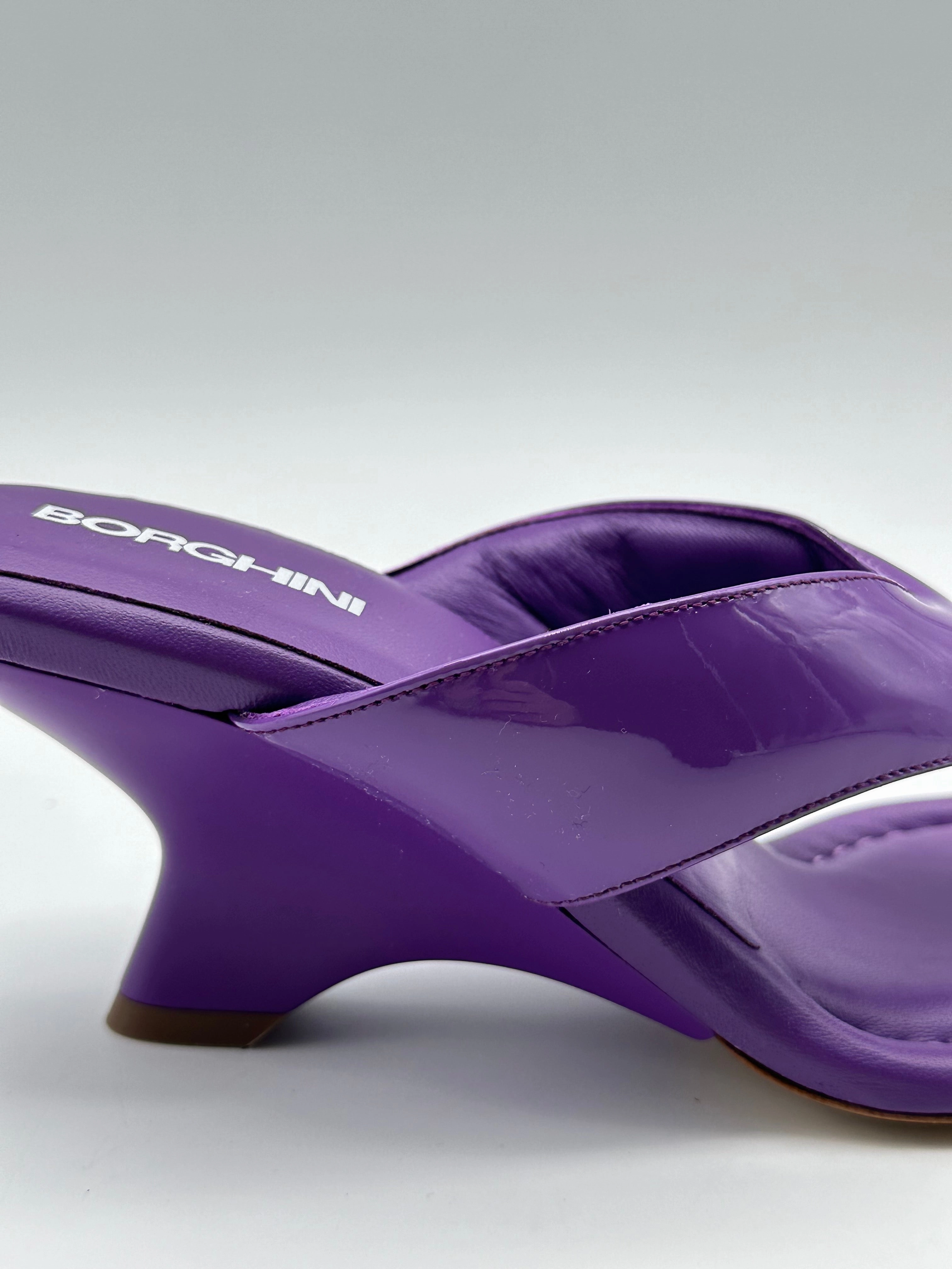 suruma in new arrivals online shopping ladies Sandali Infradito Viola Con Tacco Scultoreo glitzindia new arrivals