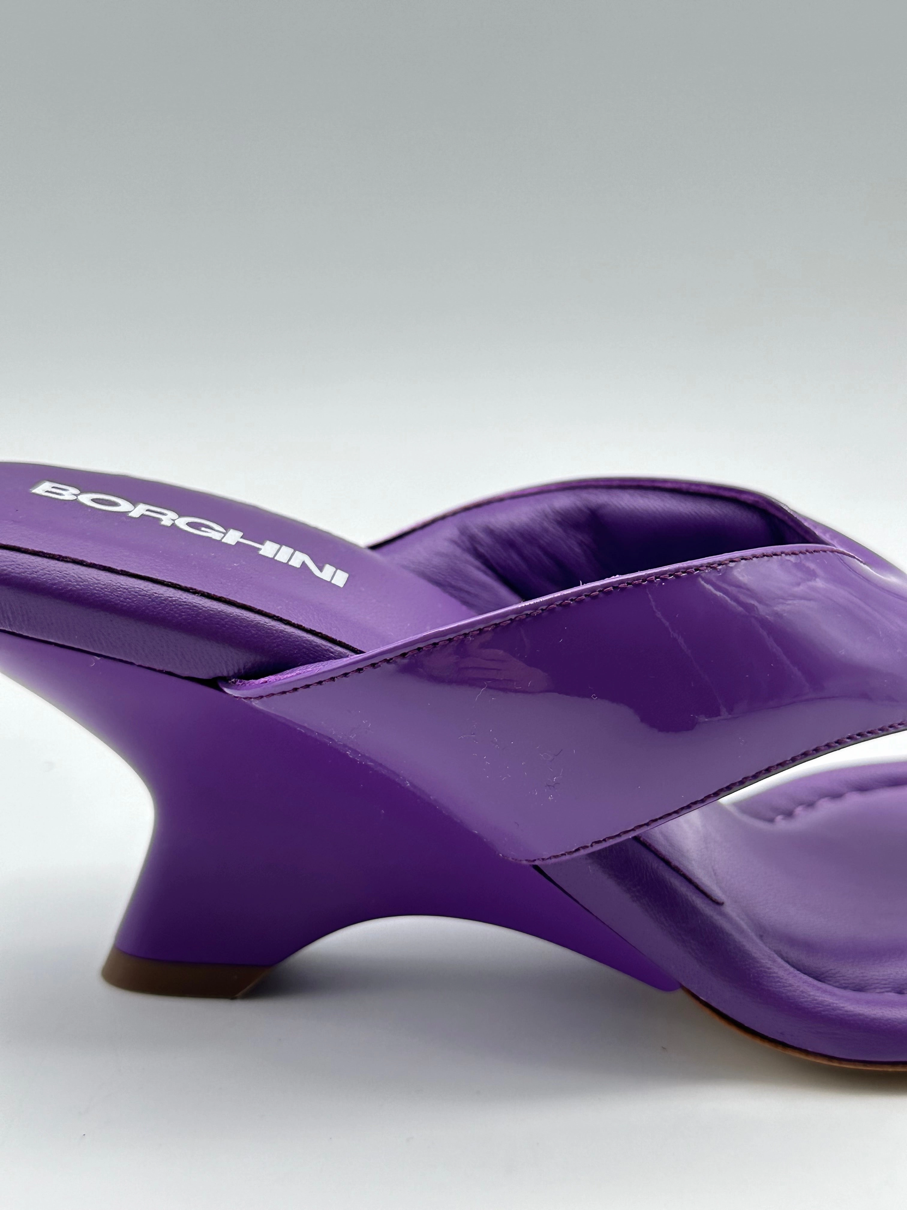 suruma in new arrivals online shopping ladies Sandali Infradito Viola Con Tacco Scultoreo glitzindia new arrivals