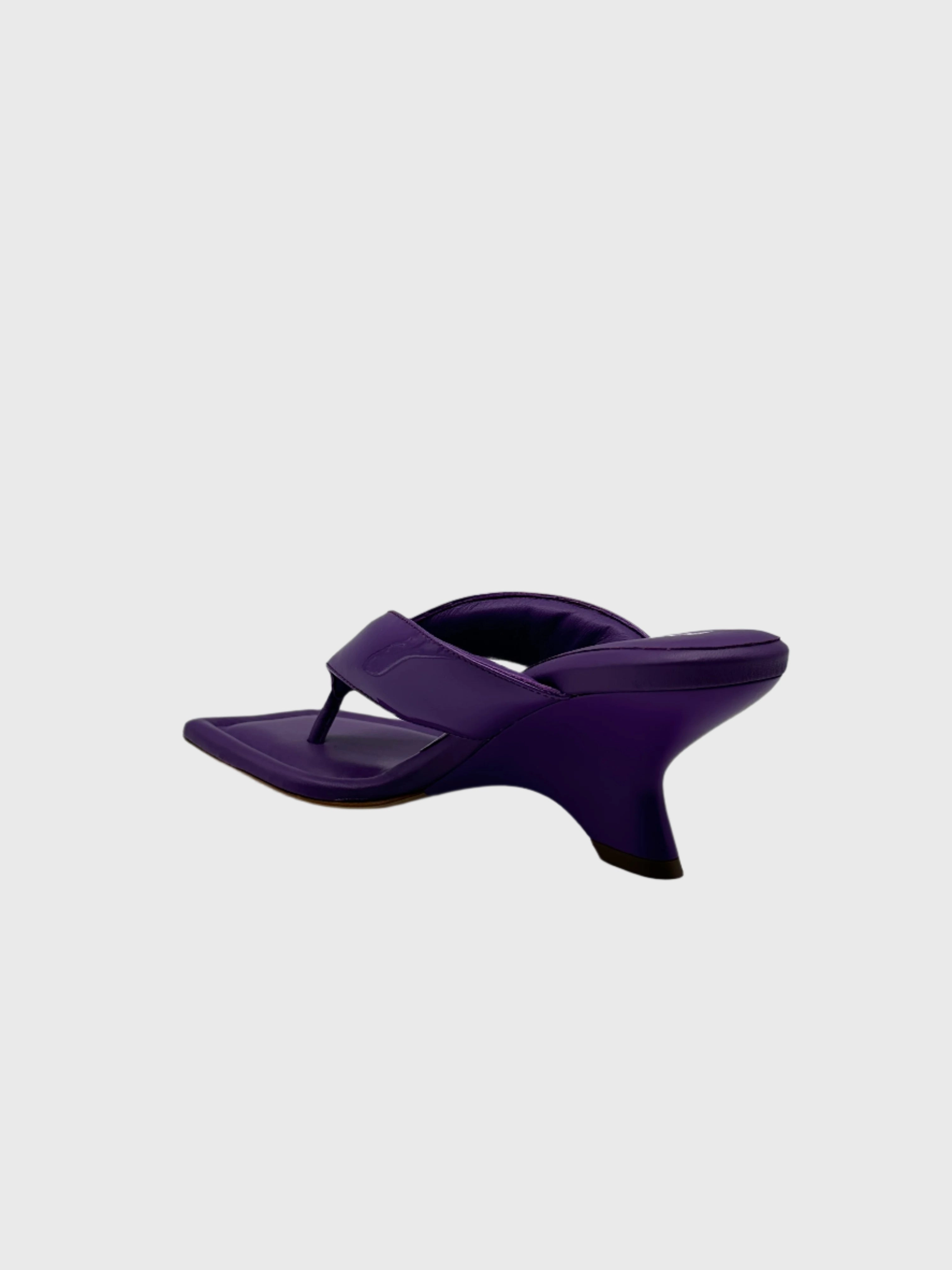 suruma in new arrivals online shopping ladies Sandali Infradito Viola Con Tacco Scultoreo glitzindia new arrivals