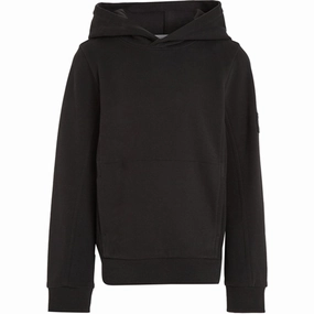 Sustainable Calvin Klein Badge Rib Hoodie Ck Black Sophisticated