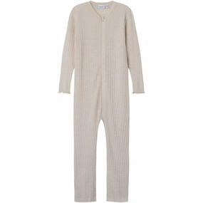 Sustainable Name It Lilac Ash Wossa Wool/Silk Rib Nightsuit Classic