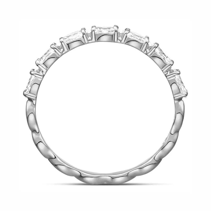 Swarovski Vittore Rhodium Plated Marquise Ring - Size 52
