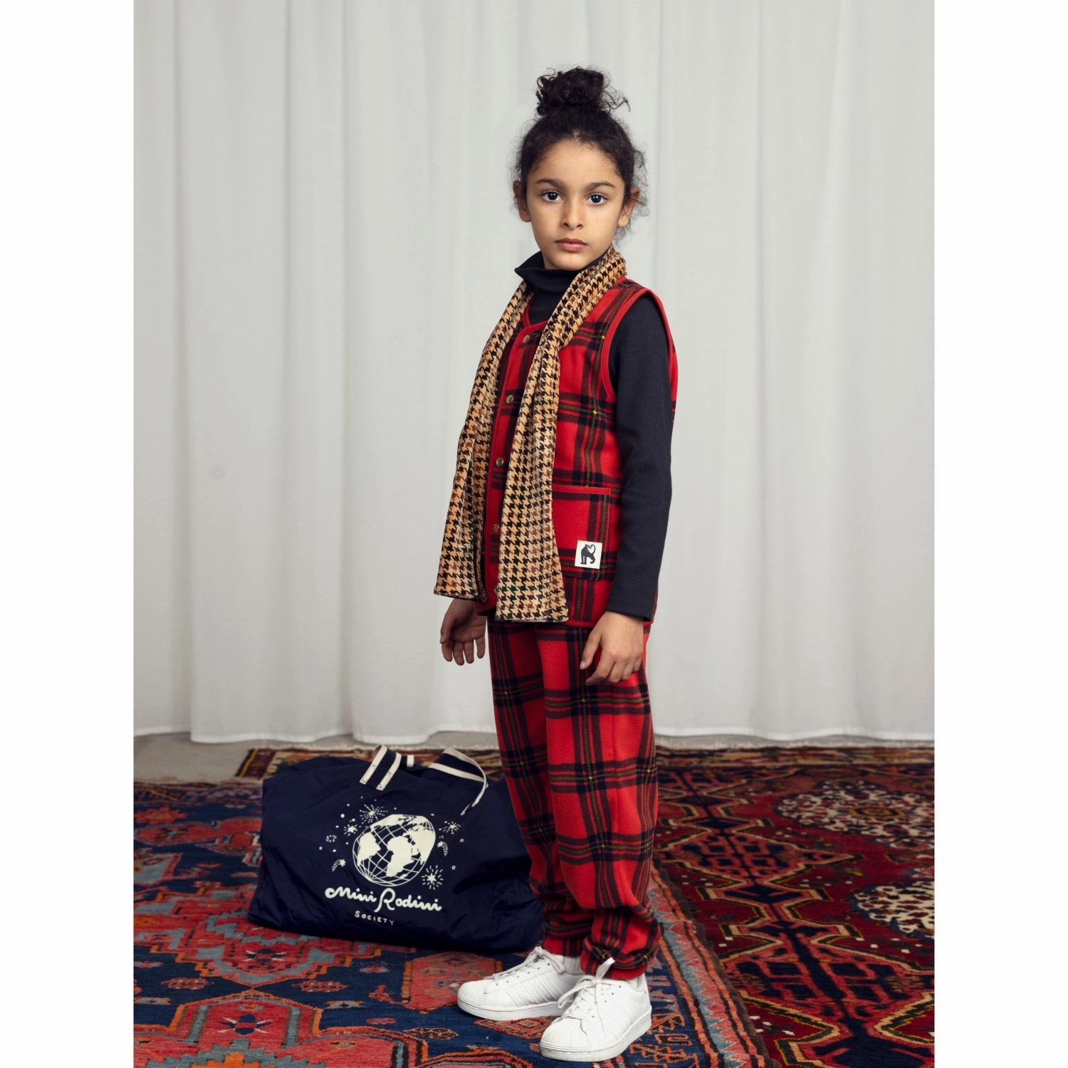 Tailored Mini Rodini Red Check Aop Sweatpants
