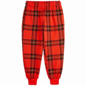 Tailored Mini Rodini Red Check Aop Sweatpants Soft