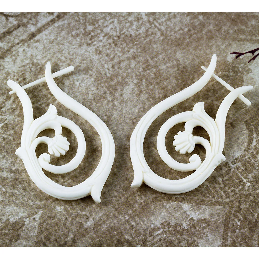 Teardrop Hoops - Bone