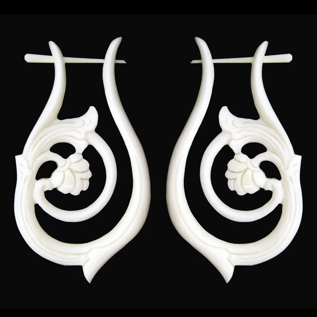 Teardrop Hoops - Bone