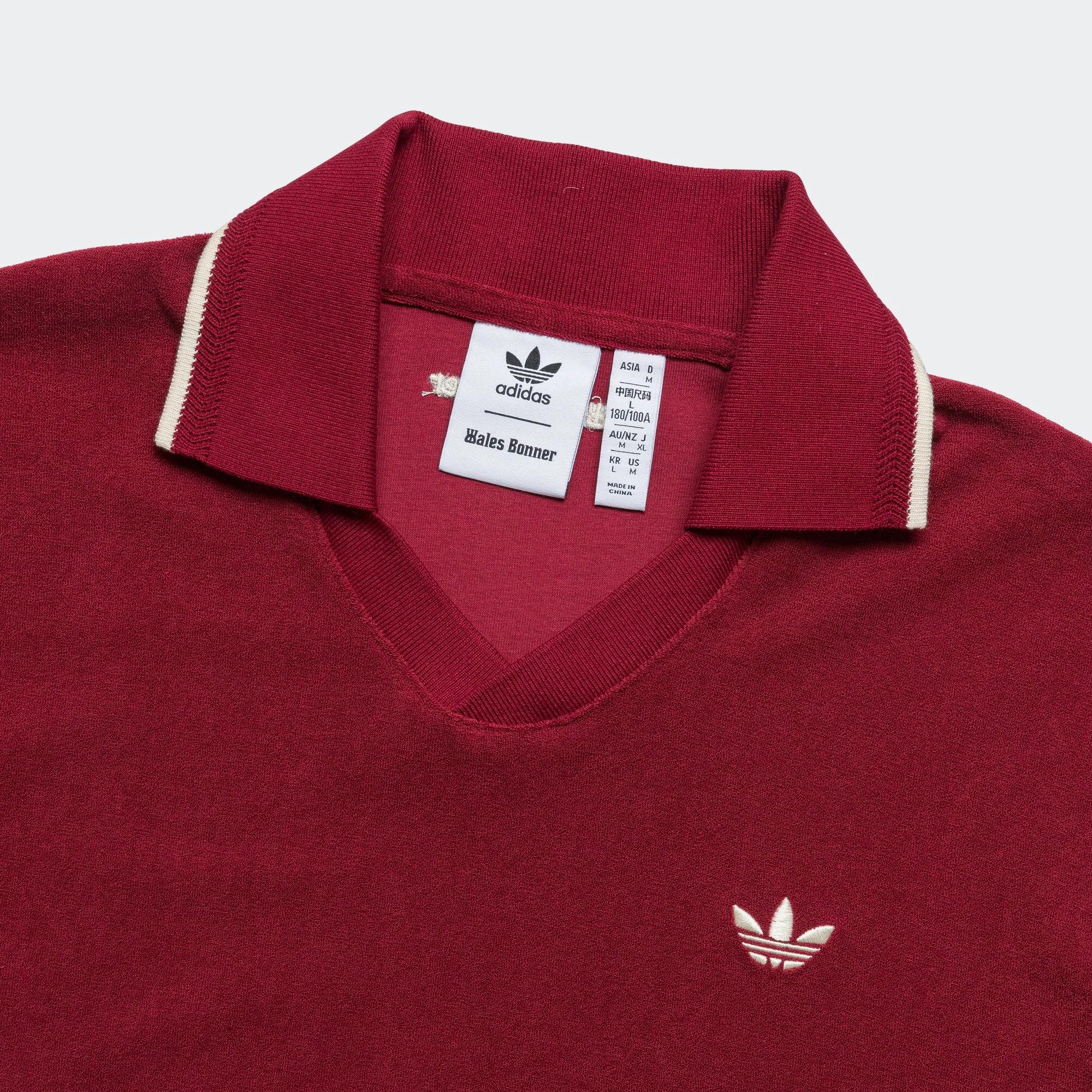 Terry Polo x Wales Bonner - Collegiate Burgundy new arrival shirts for men
