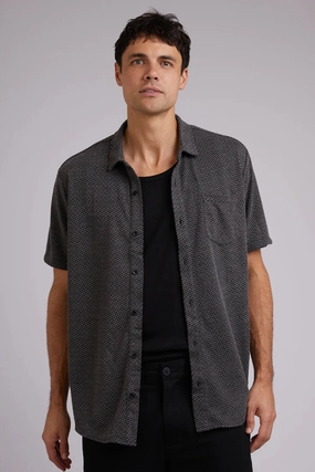 Textured Short Sleeve Shirt Black xbox sale valentines sale
