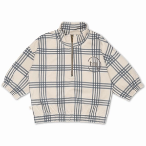 That's Mine Carreaux Bleu Masi Sweatshirt Athletic Crafted