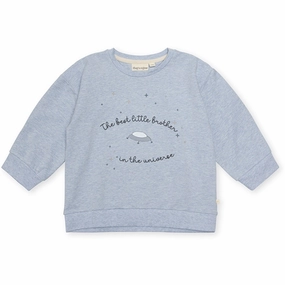 That's Mine Light Blue Melange Finley Little Brother Sweatshirt Pleat Relaxed