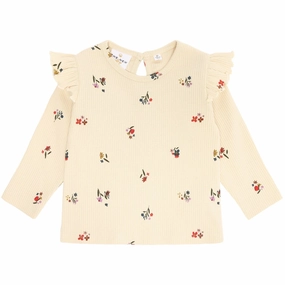 THE NEW Siblings Angora Flower AOP Liva Rib Blouse Practical Chic