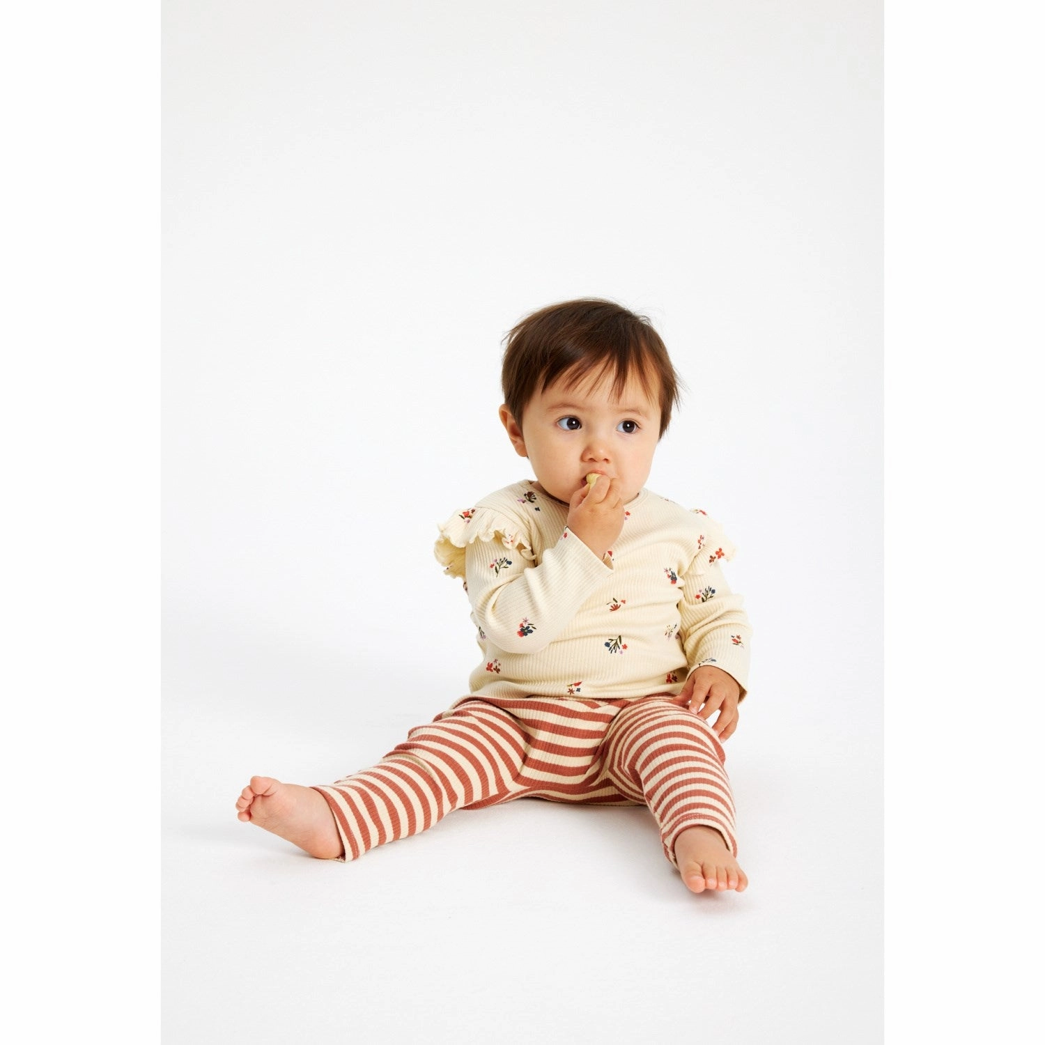 THE NEW Siblings Angora Flower AOP Liva Rib Blouse Practical