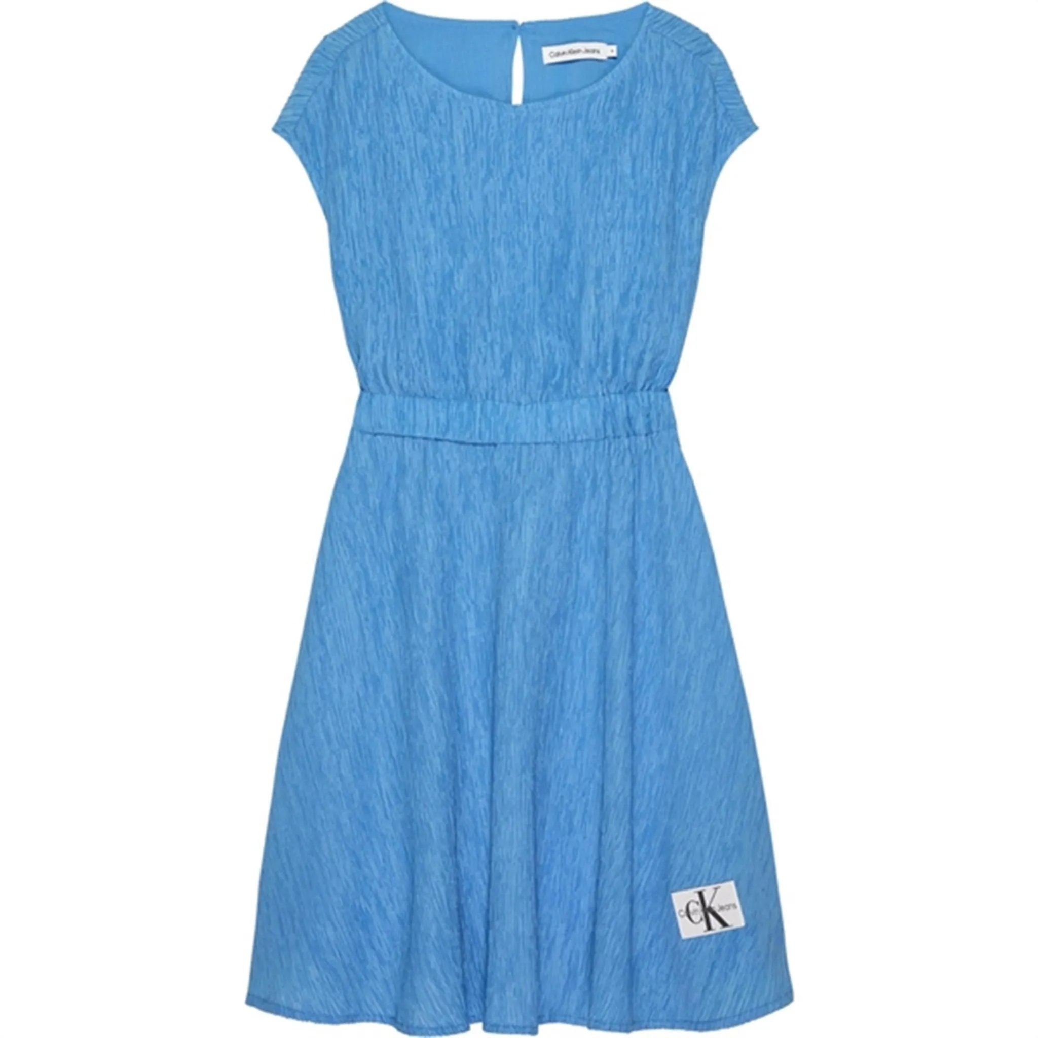 Calvin Klein Crinkle Fit Flare Dress Blue Crush Aristocratic Genuine