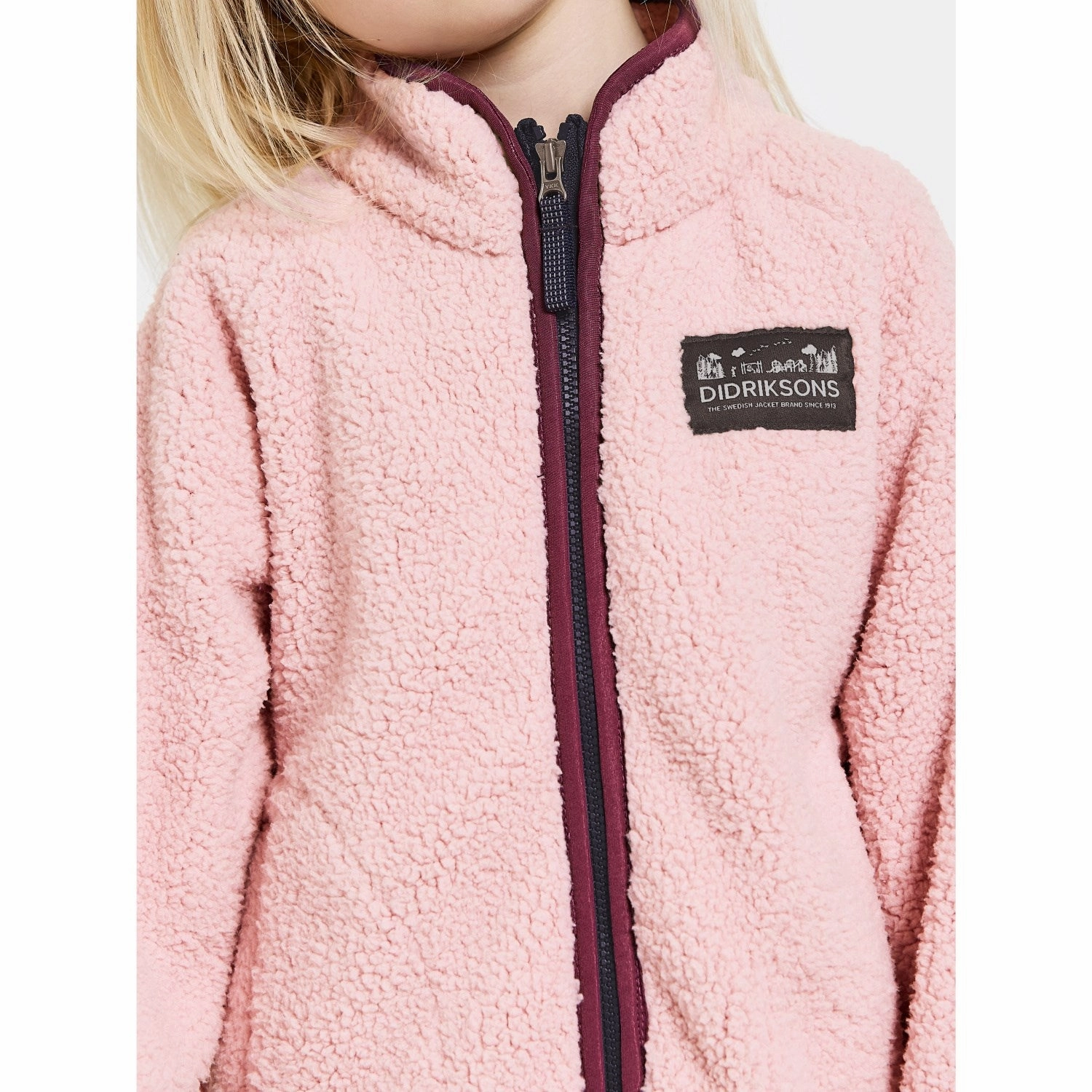 Timeless Didriksons Dusty Pink Gibbs Kids Fullzip Fleece Jacket 2