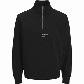 Timeless Jack & Jones Junior Black Jjesoho Sweat Quarter Zip Hn Noos Jnr Appealing