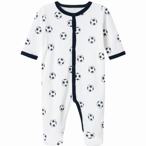 Timeless Name it Bright White Football Nightsuit with Feet Noos Appealing
