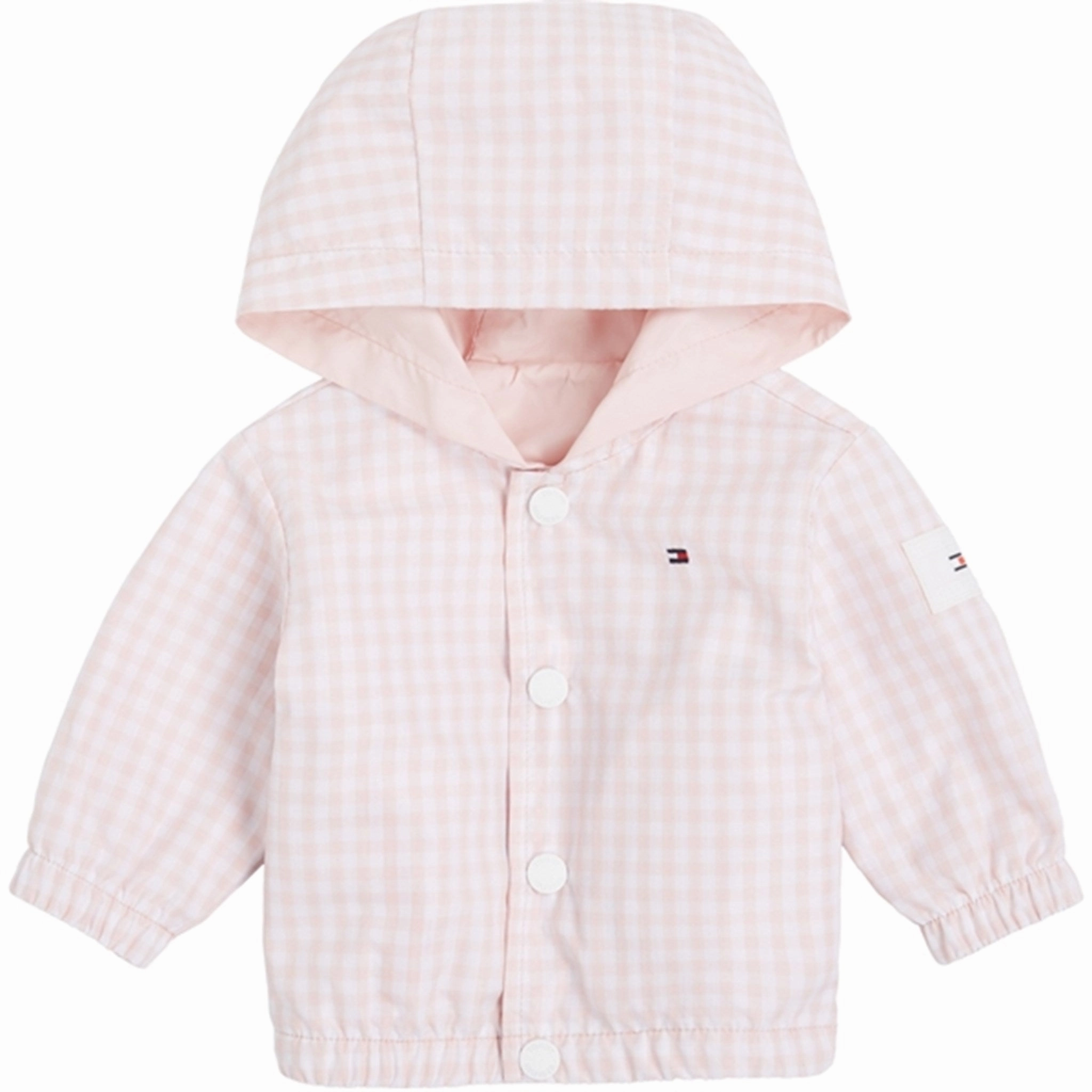 Tommy Hilfiger Baby Reversible Gingham Jacket White / Pink Check Fleece Stitch