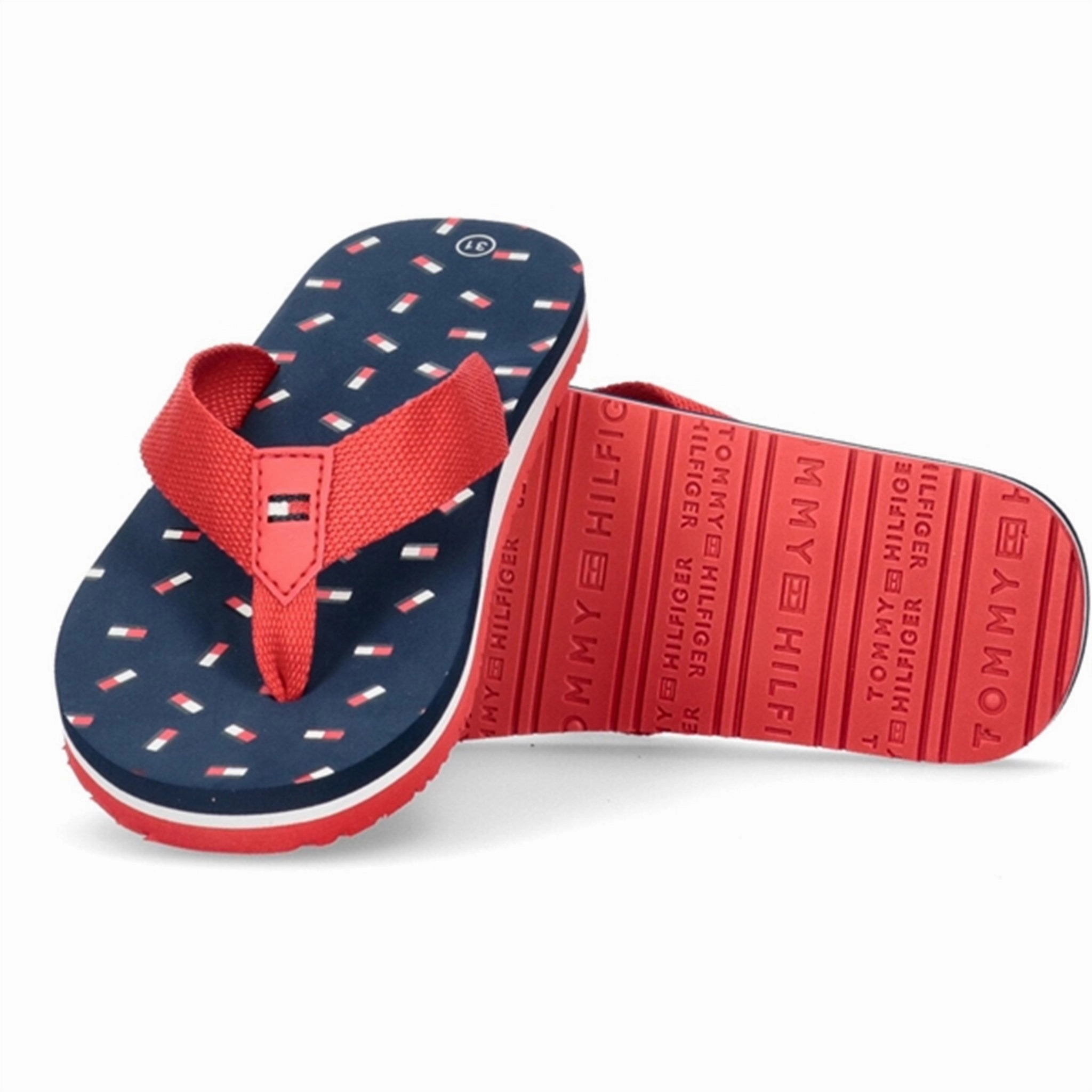 Tommy Hilfiger Flag Flip Flop Red/Blue Party shoes Breathable shoes