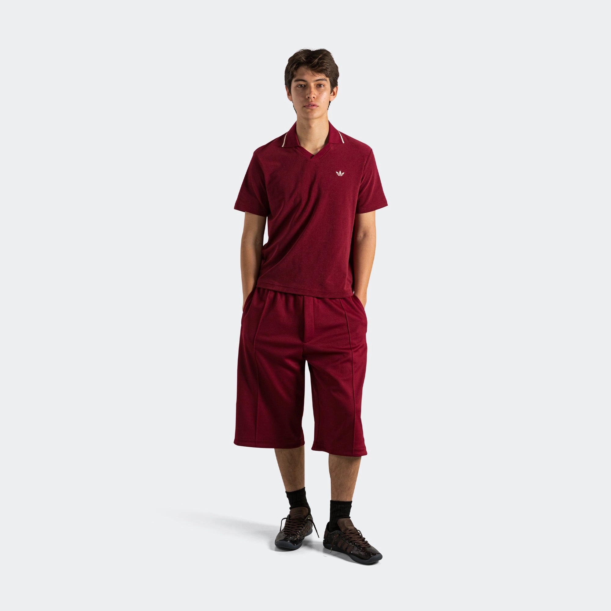 Track Short x Wales Bonner - Collegiate Burgundy queenspark new arrivals tops