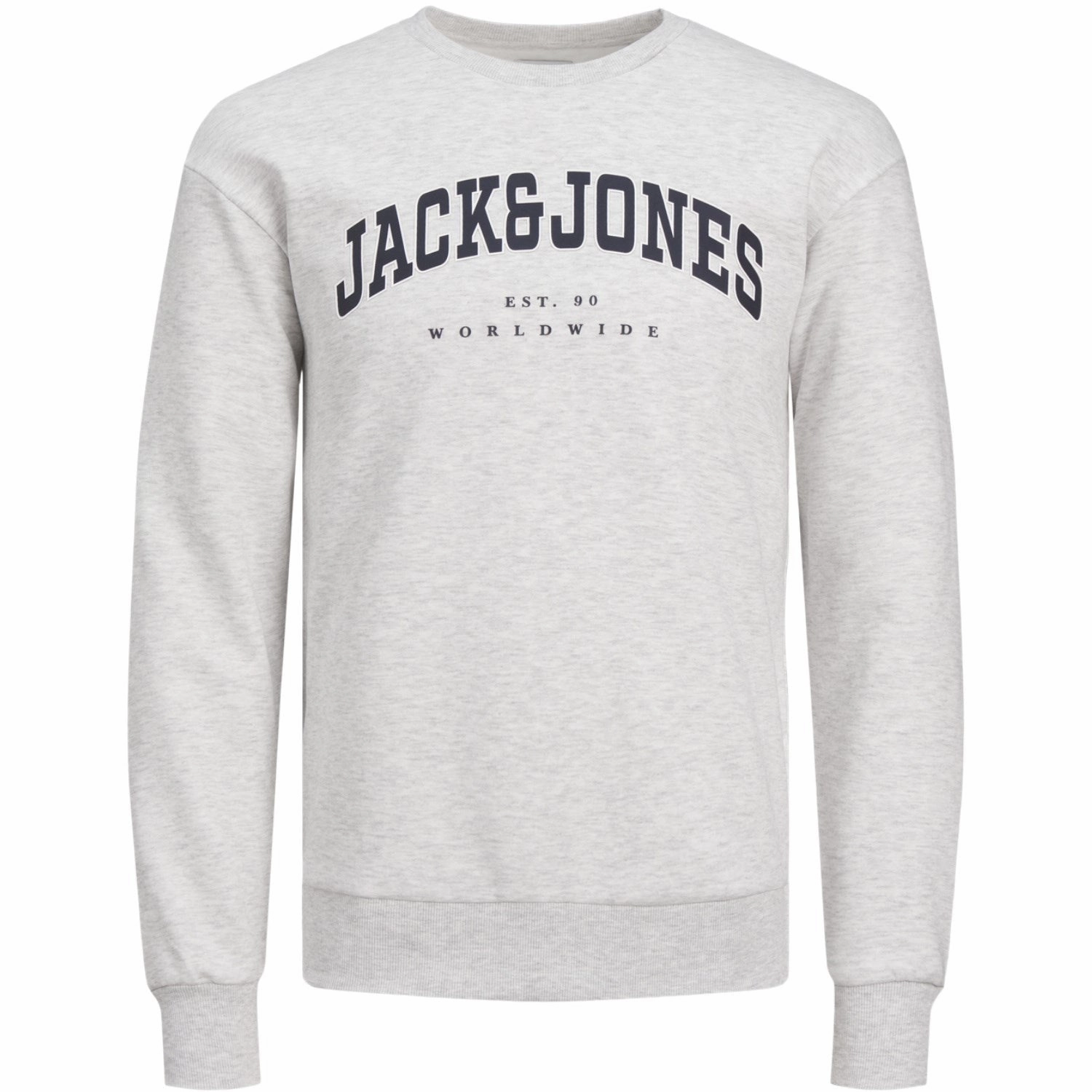 Charismatic Jack & Jones Junior White Melange Caleb Varsity Sweatshirt Contemporary