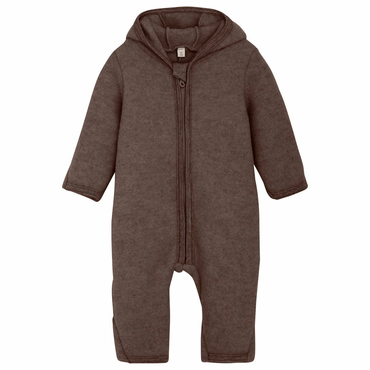 Trend Huttelihut Brown Melange Pram Suit Ears Wool Fleece (M) Effortless