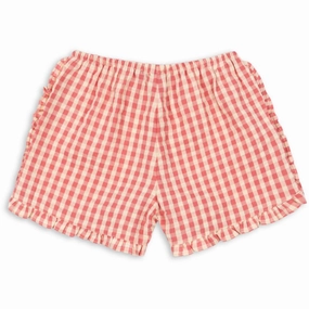 Trend Konges Sljd Flamingo Plume Check Kim Frill Shorts Gots Subtle