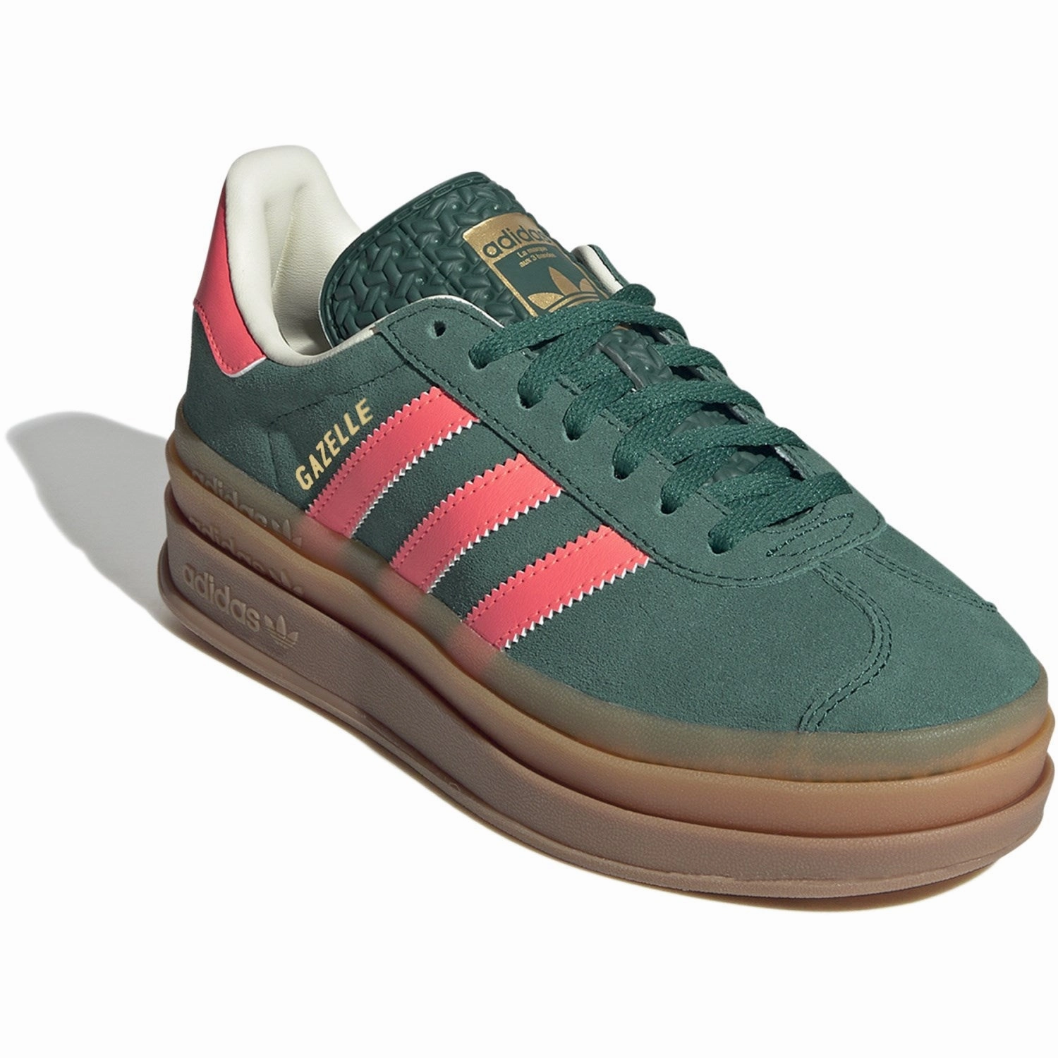 Trendy shoes adidas Originals Collegiate Green/Signal Coral/Cream White Gazelle Bold J Sneakers