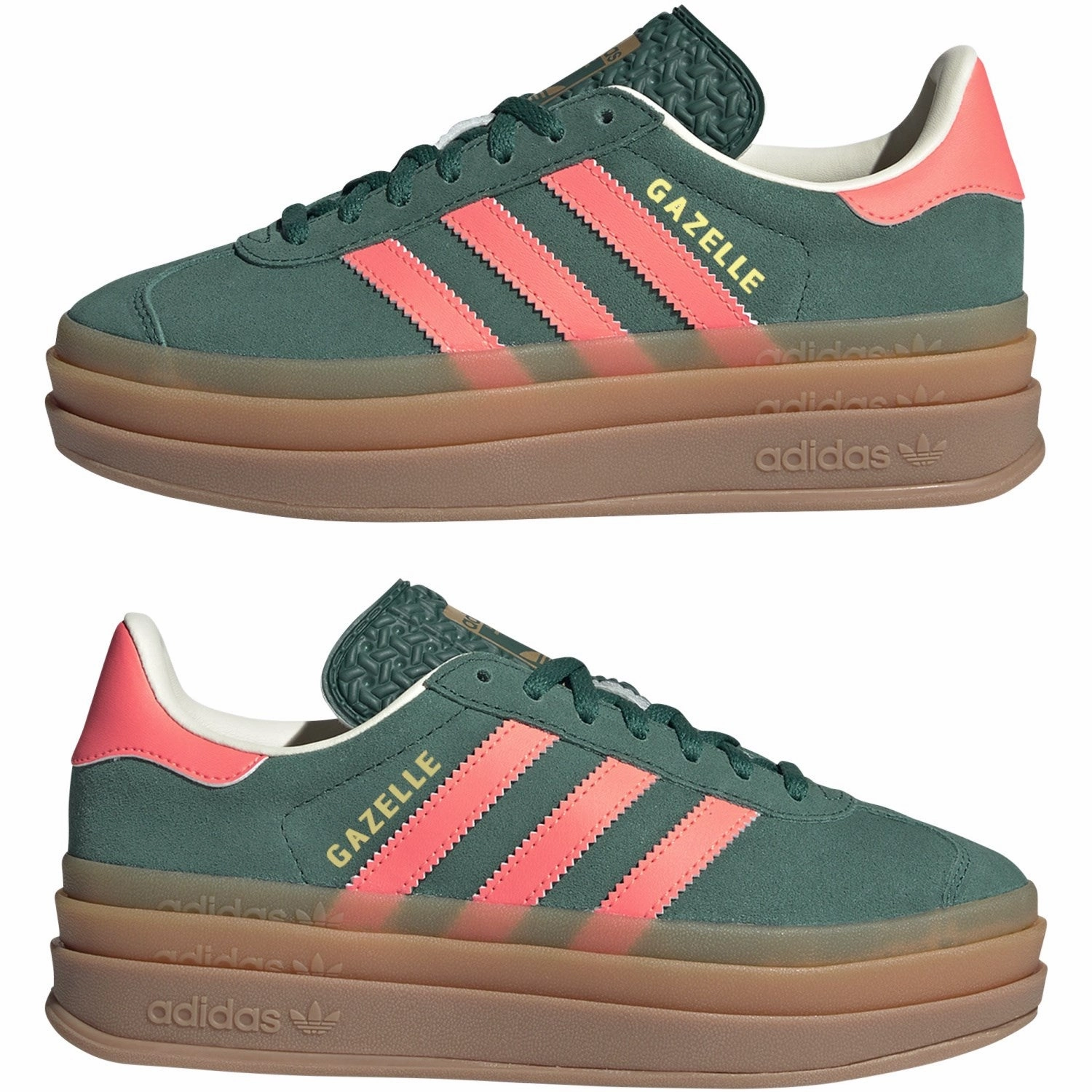 Trendy shoes adidas Originals Collegiate Green/Signal Coral/Cream White Gazelle Bold J Sneakers