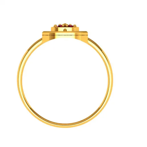 Triangle Frame Stone Studded Flawless Designed Modern 22KT Gold Ring