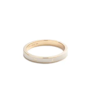 True Love Custom Thin Band : in Yellow Gold with Cream Ceramic