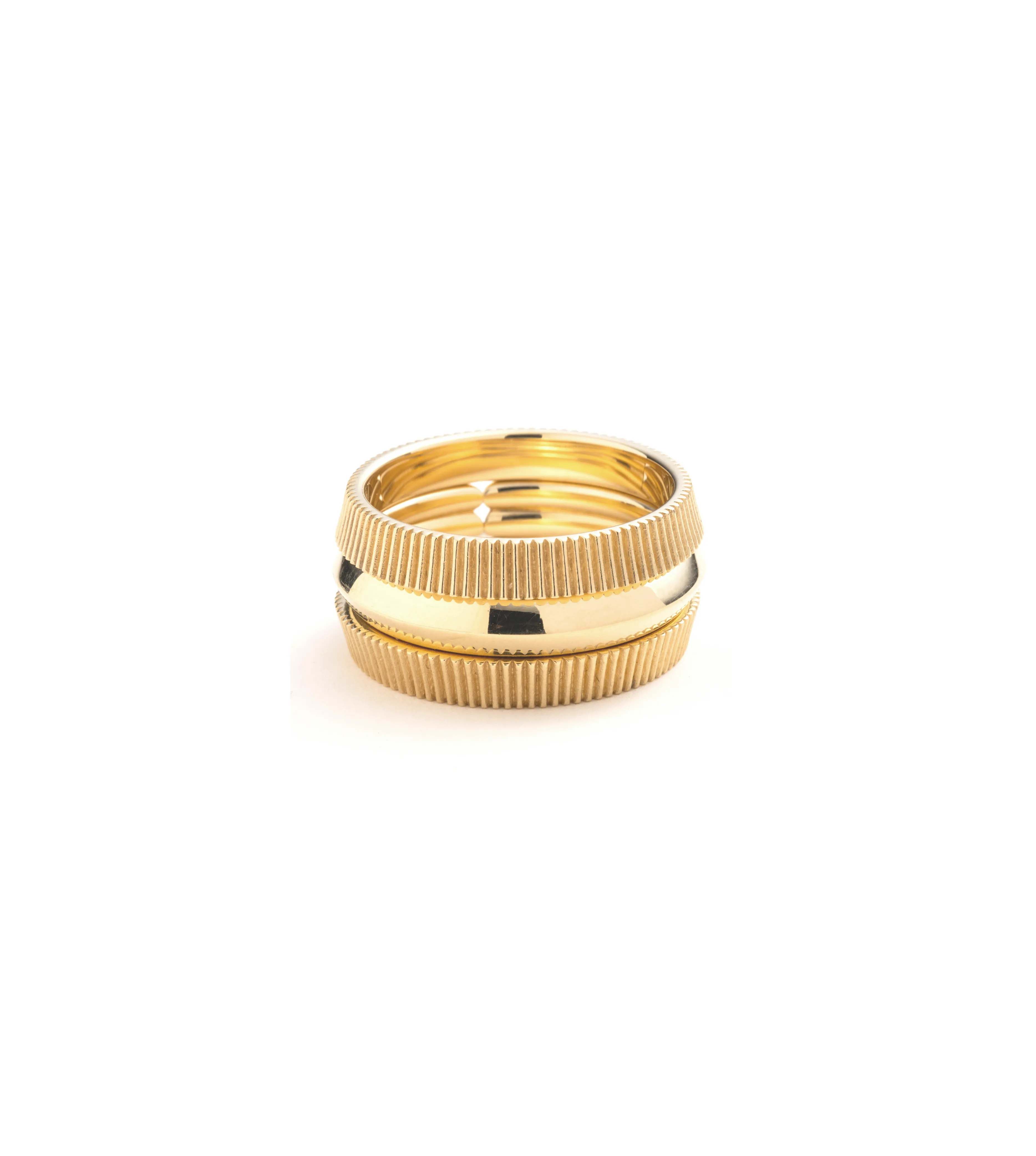 True Love Radiating Bookend Band : in Yellow Gold